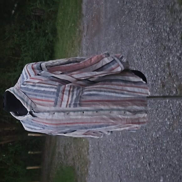 Unique Spectrum Stripe Casual Button Up - Picture 2 of 6